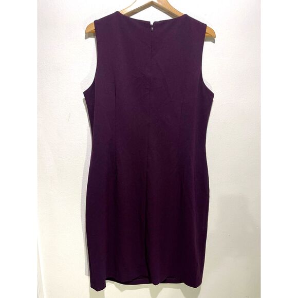 Calvin Klein dress career wear beaded floral business office purple women 16W - Picture 3 of 6